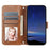 For iPhone 17 Pro Case Zipper Pocket Wallet Leather Phone Cover with Wrist Strap - Brown - 3