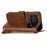 For iPhone 17 Pro Case Zipper Pocket Wallet Leather Phone Cover with Wrist Strap - Brown - 4