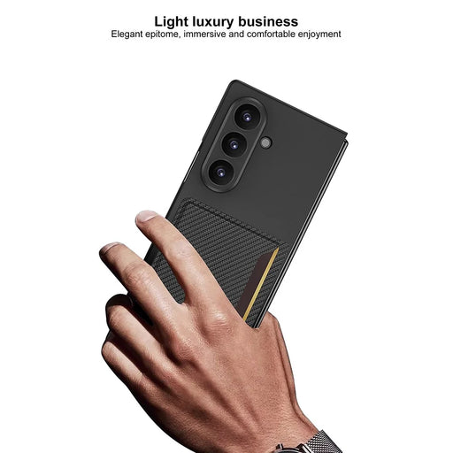 GKK For Samsung Galaxy Z Fold7 5G Case Hard PC Phone Cover with Slim Card Holder, Screen Film - Black - 2