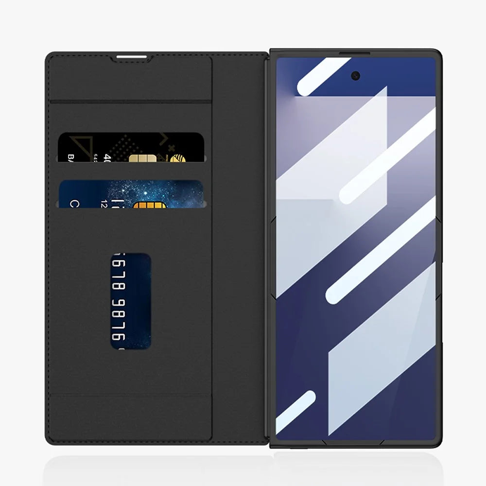 GKK For Samsung Galaxy Z Fold7 5G Kickstand Case Pencil Slot PC+PU Phone Cover with Screen Film - Black - 2