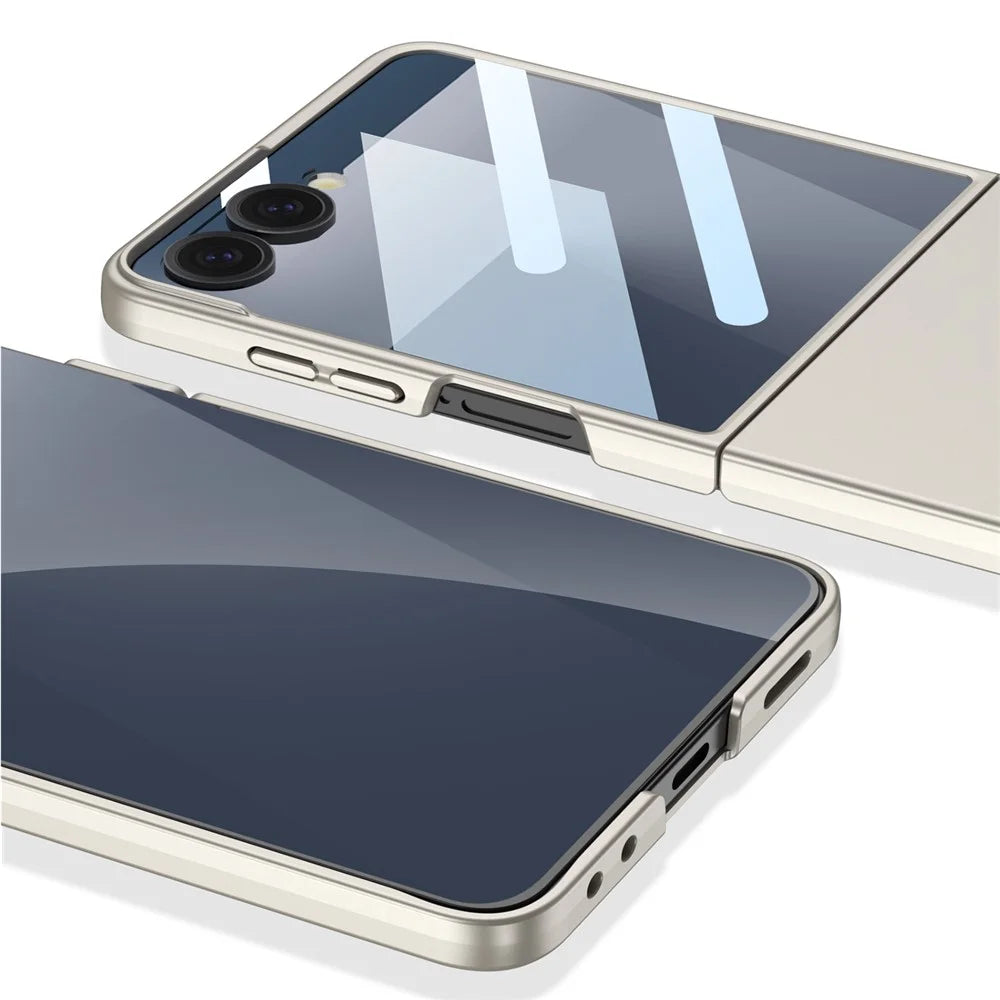 GKK For Samsung Galaxy Z Flip7 5G Case Hard PC Anti-Scratch Phone Cover Small Screen Film - Titanium Grey - 3