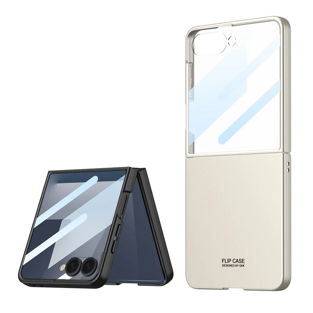GKK For Samsung Galaxy Z Flip7 5G Case Hard PC Anti-Scratch Phone Cover Small Screen Film - Titanium Grey - 6