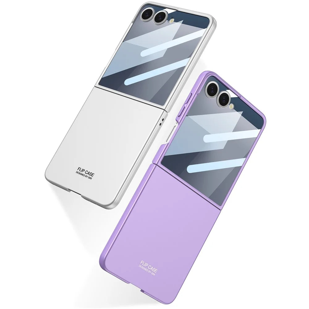 GKK For Samsung Galaxy Z Flip7 5G Case Hard PC Anti-Scratch Phone Cover Small Screen Film - Titanium Grey - 7