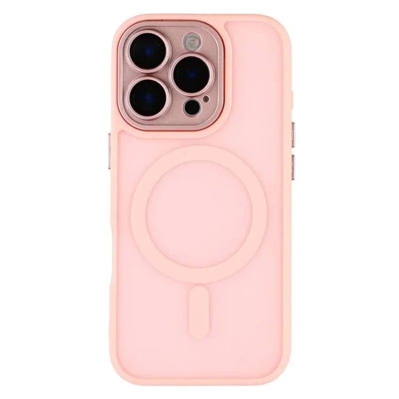 WANLONFENG For iPhone 16 Pro Back Cover Compatible with MagSafe  QB1 Series PC TPU Shockproof Phone Case - Pink - 1