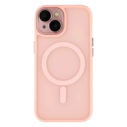 WANLONFENG For iPhone 15 Back Cover Compatible with MagSafe  QB1 Series PC TPU Shockproof Phone Case - Pink - 1