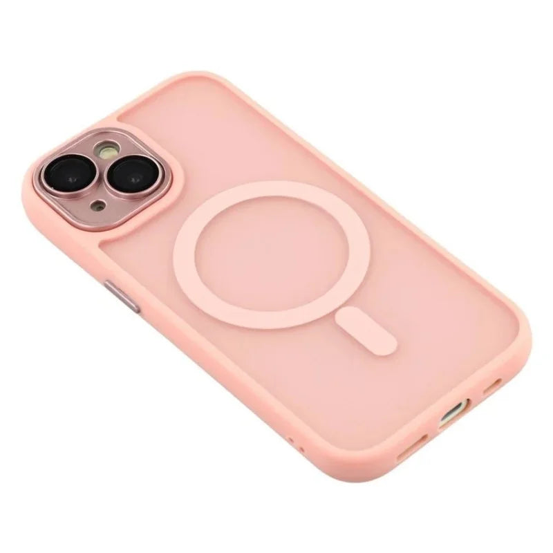 WANLONFENG For iPhone 15 Back Cover Compatible with MagSafe  QB1 Series PC TPU Shockproof Phone Case - Pink - 4