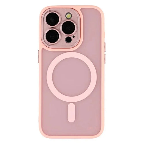 WANLONFENG For iPhone 15 Pro Back Cover Compatible with MagSafe  QB1 Series PC TPU Shockproof Phone Case - Pink - 1