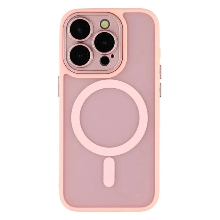WANLONFENG For iPhone 15 Pro Back Cover Compatible with MagSafe  QB1 Series PC TPU Shockproof Phone Case - Pink - 1