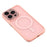 WANLONFENG For iPhone 15 Pro Back Cover Compatible with MagSafe  QB1 Series PC TPU Shockproof Phone Case - Pink - 4