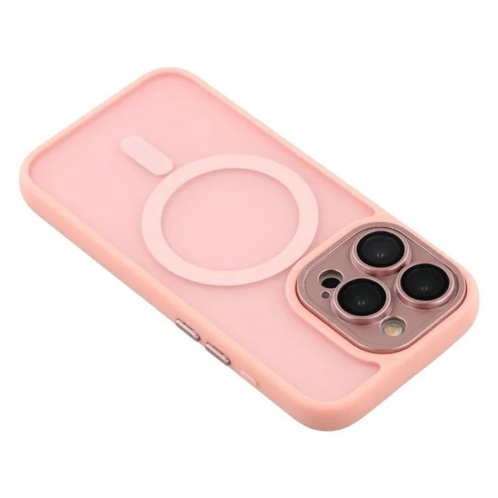 WANLONFENG For iPhone 15 Pro Back Cover Compatible with MagSafe  QB1 Series PC TPU Shockproof Phone Case - Pink - 5