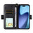 For iPhone Air Leather Case Magnetic Closure Wallet Stand Phone Cover with Crossbody Strap - Black - 2