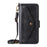 For iPhone Air Leather Case Magnetic Closure Wallet Stand Phone Cover with Crossbody Strap - Black - 7
