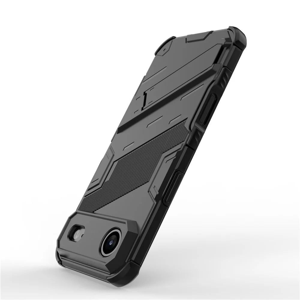 For iPhone Air Case PC + TPU Shockproof Phone Cover with Kickstand - Black - 3