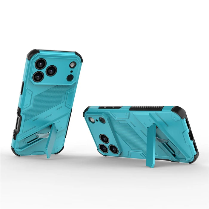 For iPhone 18 Pro Max / 17 Pro Max Case PC + TPU Shockproof Phone Cover with Kickstand - Baby Blue - 2