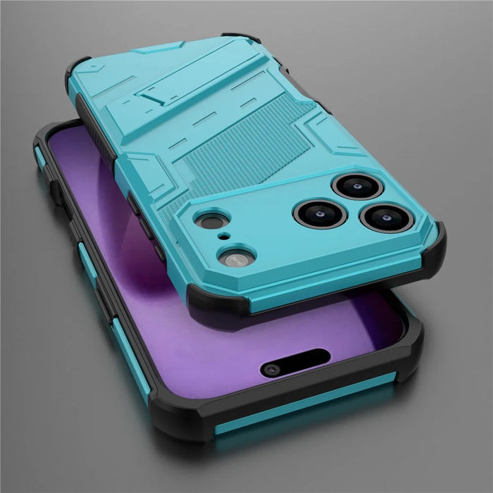For iPhone 18 Pro Max / 17 Pro Max Case PC + TPU Shockproof Phone Cover with Kickstand - Baby Blue - 6