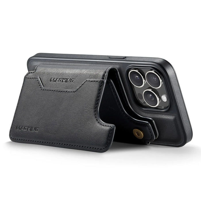 MAGKING K3 Series For iPhone 14 Pro Case Compatible with MagSafe Wallet PC + TPU + PU Phone Cover - Black - 3
