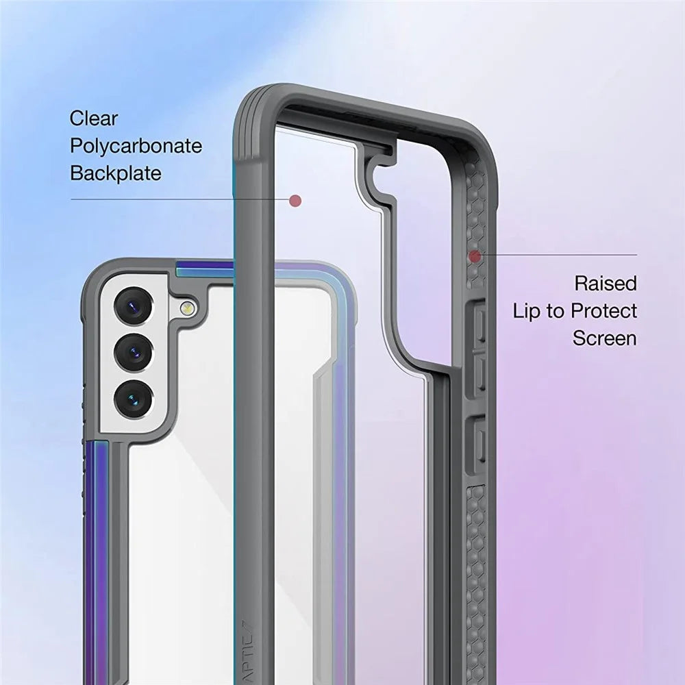 DEFENSE For Samsung Galaxy S22+ 5G PC+TPU+Aluminum Alloy Shockproof Phone Case Transparent Anti-drop Protective Cover - Multi-color - 5