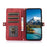 For iPhone Air Case Zipper Pocket 9 Card Slots PU Leather Phone Cover with Wrist Strap - Red - 4