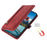 For iPhone Air Case Zipper Pocket 9 Card Slots PU Leather Phone Cover with Wrist Strap - Red - 5