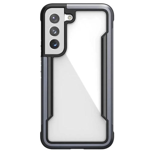 DEFENSE For Samsung Galaxy S22 5G PC+TPU+Aluminum Alloy Transparent Case Shockproof Phone Cover - Black - 1