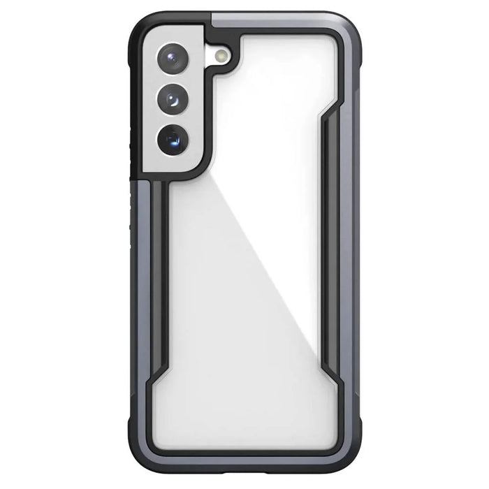 DEFENSE For Samsung Galaxy S22 5G PC+TPU+Aluminum Alloy Transparent Case Shockproof Phone Cover - Black - 1
