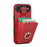 For iPhone Air Case Card Holder Ring Kickstand TPU + PU Leather Phone Cover with Long Strap - Red - 2