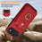 For iPhone Air Case Card Holder Ring Kickstand TPU + PU Leather Phone Cover with Long Strap - Red - 6