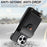 For iPhone 16 Pro Case Mirror Card Holder Litchi Texture Leather Phone Back Cover with Long Strap - Black - 4