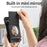 For iPhone 16 Pro Case Mirror Card Holder Litchi Texture Leather Phone Back Cover with Long Strap - Black - 5