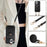 For iPhone 16 Pro Case Mirror Card Holder Litchi Texture Leather Phone Back Cover with Long Strap - Black - 6