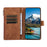 For iPhone 16 Case 9 Card Slots Rhombus Design Leather Phone Cover with Wrist Strap - Brown - 2