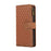 For iPhone 16 Case 9 Card Slots Rhombus Design Leather Phone Cover with Wrist Strap - Brown - 7