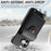 For iPhone 16 Case Mirror Card Holder Litchi Texture Leather Phone Back Cover with Long Strap - Black - 4
