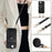 For iPhone 17e / 16e Case Mirror Card Holder Litchi Texture Leather Phone Back Cover with Long Strap - Black - 6