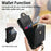 For iPhone 17e / 16e Case Mirror Card Holder Litchi Texture Leather Phone Back Cover with Long Strap - Black - 7