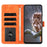 For Samsung Galaxy S25 FE Case Owl Imprinted PU Leather Wallet Phone Cover with Wrist Strap - Orange - 2