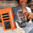For Samsung Galaxy S25 FE Case Owl Imprinted PU Leather Wallet Phone Cover with Wrist Strap - Orange - 4