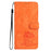 For Samsung Galaxy S25 FE Case Owl Imprinted PU Leather Wallet Phone Cover with Wrist Strap - Orange - 5