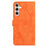 For Samsung Galaxy S25 FE Case Owl Imprinted PU Leather Wallet Phone Cover with Wrist Strap - Orange - 6