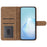 For Samsung Galaxy S25 FE Case Lines Imprinted Flip Leather Retro Phone Cover with Wrist Strap - Brown - 3