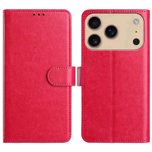 For iPhone 18 Pro Max / 17 Pro Max Wallet Phone Case Stand PU Leather Folio Flip Cover with 8 Card Slot - Rose - 1