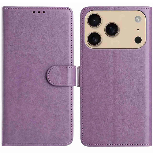 For iPhone 18 Pro / 17 Pro Wallet Phone Case Stand PU Leather Folio Flip Cover with 8 Card Slot - Purple - 1