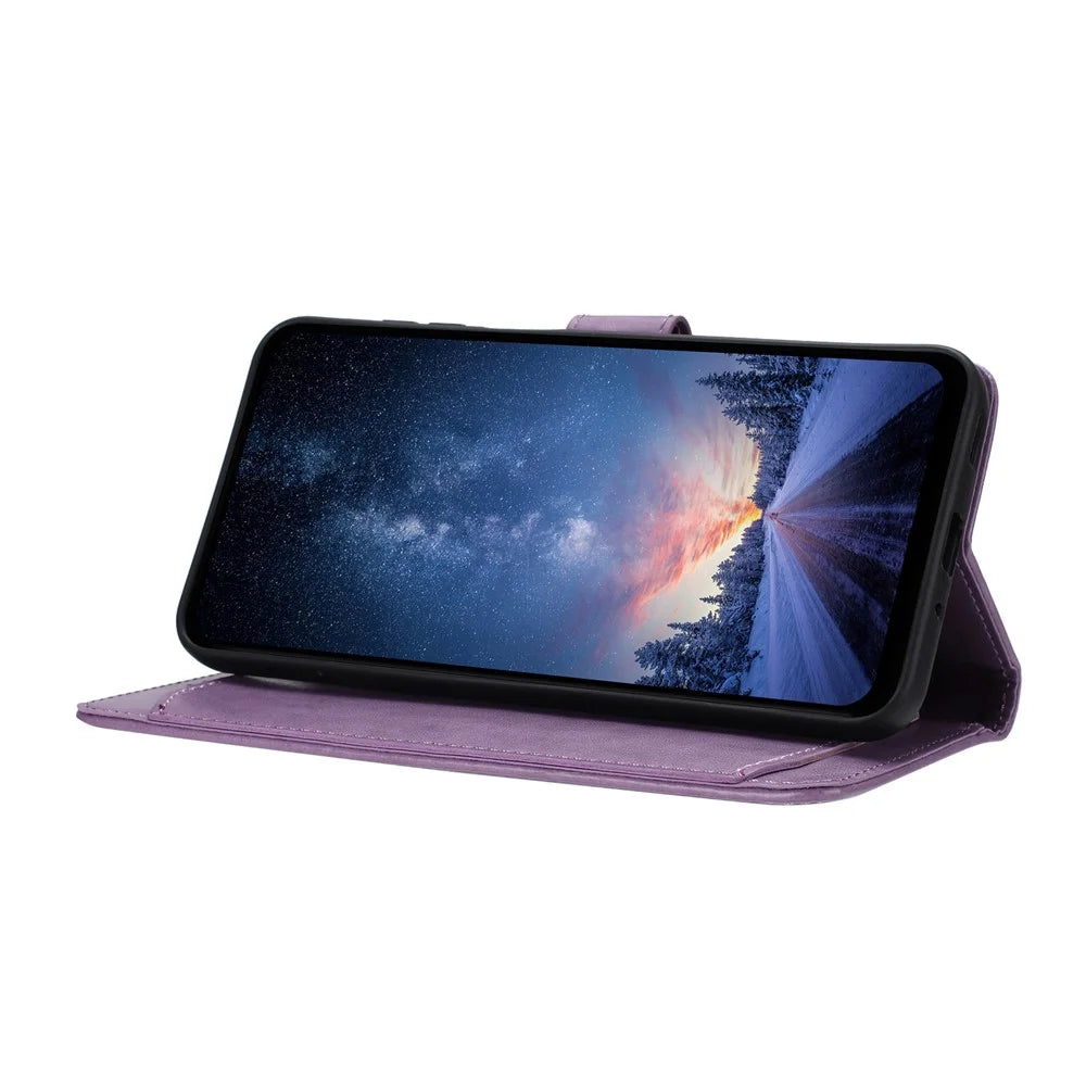 For iPhone 18 Pro / 17 Pro Wallet Phone Case Stand PU Leather Folio Flip Cover with 8 Card Slot - Purple - 2