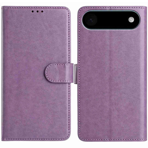 For iPhone Air Wallet Phone Case Stand PU Leather Folio Flip Cover with 8 Card Slot - Purple - 1