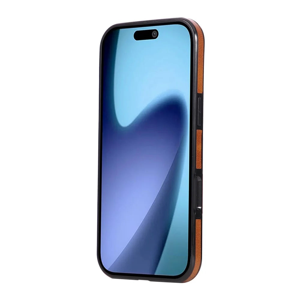For iPhone 18 Pro Max / 17 Pro Max Case Card Holder Kickstand PU Leather + TPU Phone Cover - Brown - 6