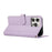 For iPhone 16 Pro Max Case 3D Rhombus Grid Imprinted Wallet Leather Phone Cover with Lanyard - Purple - 3