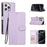 For iPhone 16 Pro Case 3D Rhombus Grid Imprinted Wallet Leather Phone Cover with Lanyard - Purple - 1