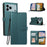 For iPhone 18 Pro Max / 17 Pro Max Case 3D Rhombus Grid Imprinted Wallet Leather Phone Cover with Lanyard - Green - 1