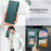 For iPhone 17 Case 3D Rhombus Grid Imprinted Wallet Leather Phone Cover with Lanyard - Green - 6