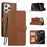 For iPhone 15 Pro Max Case 3D Rhombus Grid Imprinted Wallet Leather Phone Cover with Lanyard - Brown - 1